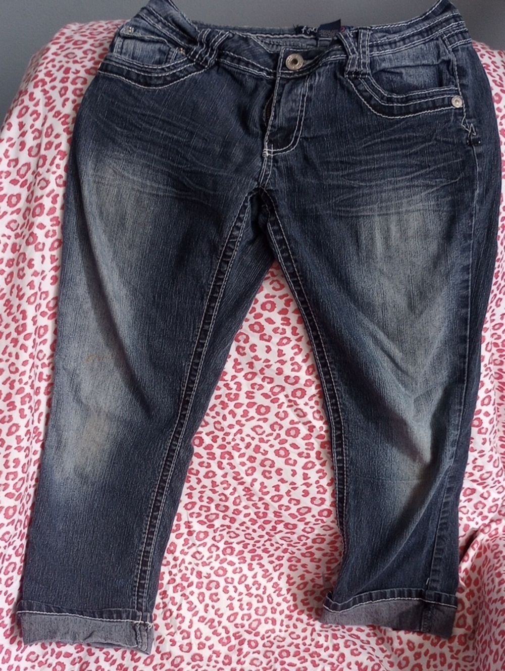 Angels Dark Blue Ankle Crop Jeans